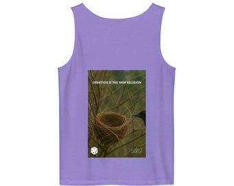 Camiseta sin mangas unisex de algodón teñido en prenda Bird's Nest – La creación es la nueva religión