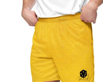 Shorts unisex de malla dorados – Colores inspirados en los Golden State Warriors y los Indiana Pacers de la NBA