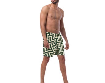 Traje de baño con estampado de laberinto, reciclado y duradero – Inspirado en el Antiguo Egipto y la película Origen (Inception)