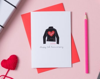3rd Leather Anniversary Card