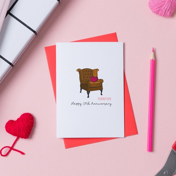 17th Furniture Anniversary Card