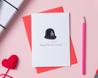 Tarjeta del 7.º aniversario del cobre