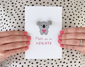 Koala Mother's Day Card with Pom Poms