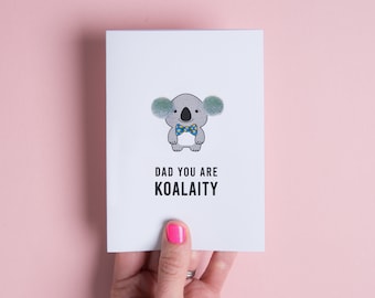 Koala Father's Day Card with Pom Pom Ears