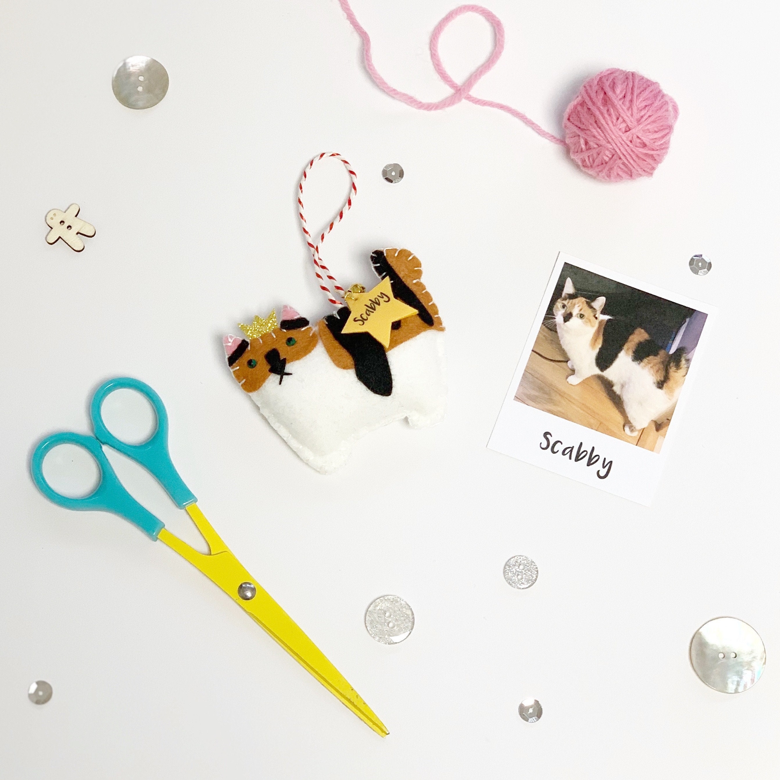 Cat Christmas Ornament Personalised - Etsy UK