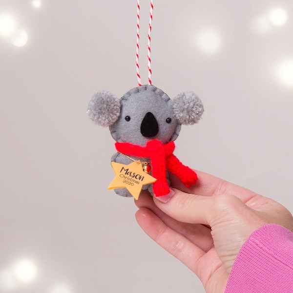 Koala Christmas Tree Ornament - Personalised