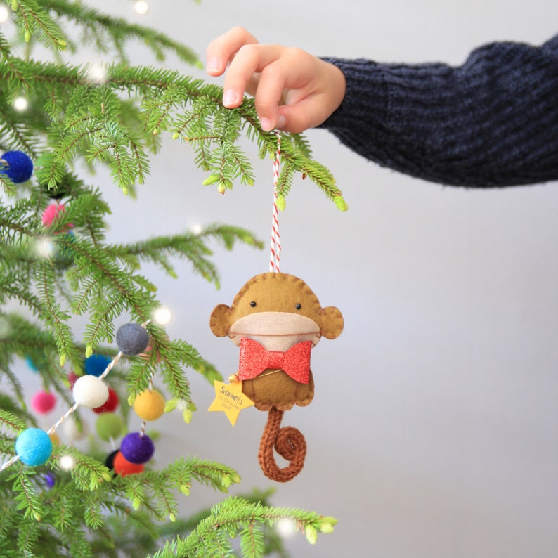 Monkey Christmas Tree Ornament Baby's First Christmas Etsy