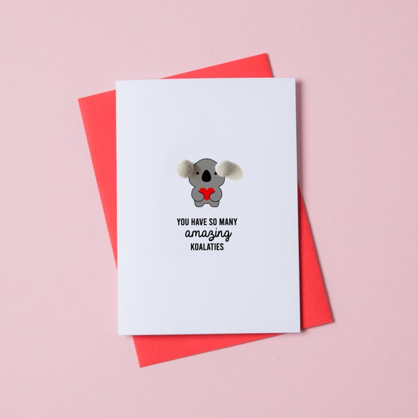 Koala Love Card with Pompom Ears