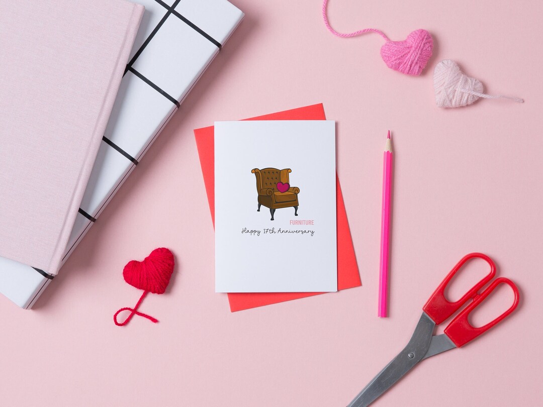 17th Furniture Anniversary Card - Etsy