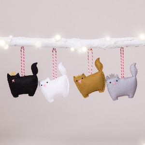 Adorno navideño de gato personalizado