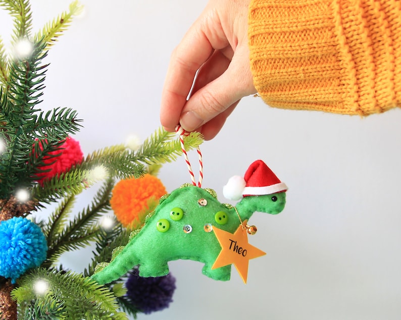 Dinosaur Christmas Tree Ornament Personalised 