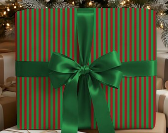 Red & Green Stripe Wrapping Paper