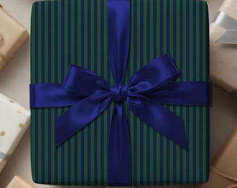 Blue & Green Stripe Wrapping Paper