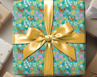 Butterfly Floral Wrapping Paper