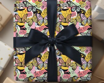 Modern Art Butterfly Wrapping Paper