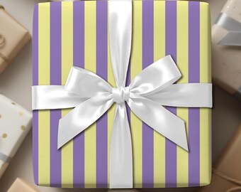 Lavendar & Yellow Stripe Wrapping Paper
