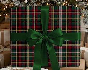 Green Tartan Christmas Plaid Wrapping Paper