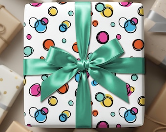 Whimsical Rainbow Polka Dot Wrapping Paper