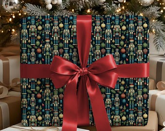 Traditional Nutcracker Holiday Wrapping Paper