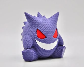 Shadow Grin Beast / Mostro con trama a maglia viola stampato in 3D / Oggetto da collezione realizzato dai fan / Simpatica figura spettrale