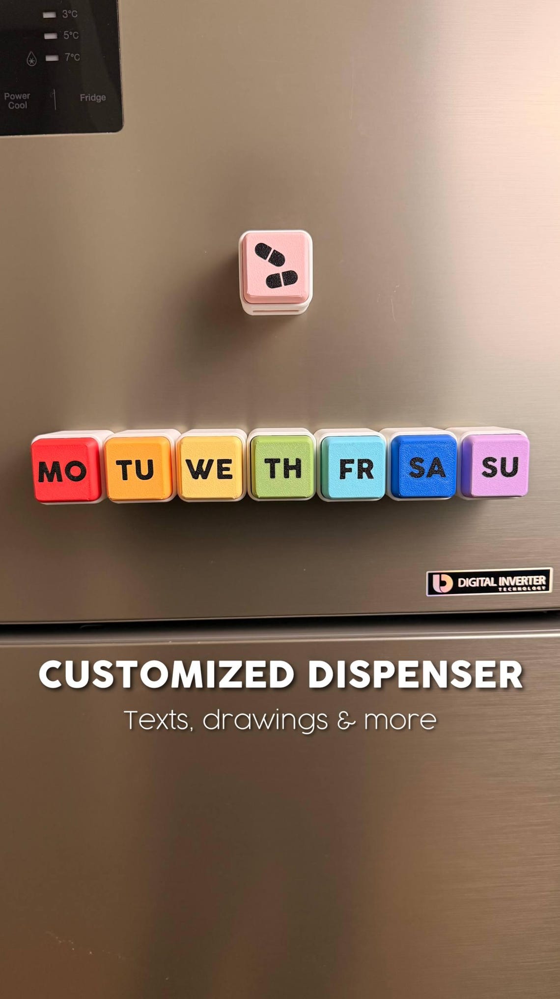 Magnetic Weekly Pill Dispenser | Clickable Daily Pill Organizer ...