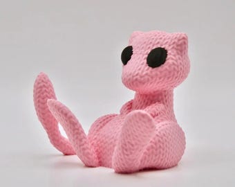 Dreamtail Creature | 3D Printed Pink Plush-Style Figurine | Fan Created Collectible | Cute Fantasy Toy