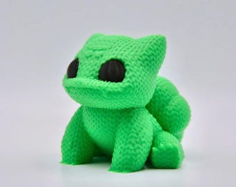 Leafback Lizard | 3D Printed Green Knit Texture Figure | Fan Made Nature Creature | Cute Collectible