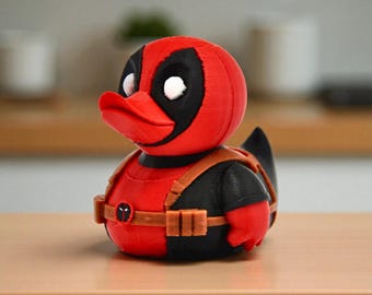 マスクをかぶったアンチヒーローダック - 赤と黒の3Dプリントコレクタブルフィギュア