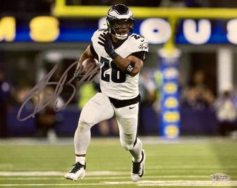 Foto autografiada de Saquon Barkley de los Philadelphia Eagles (NFL, 8x10)