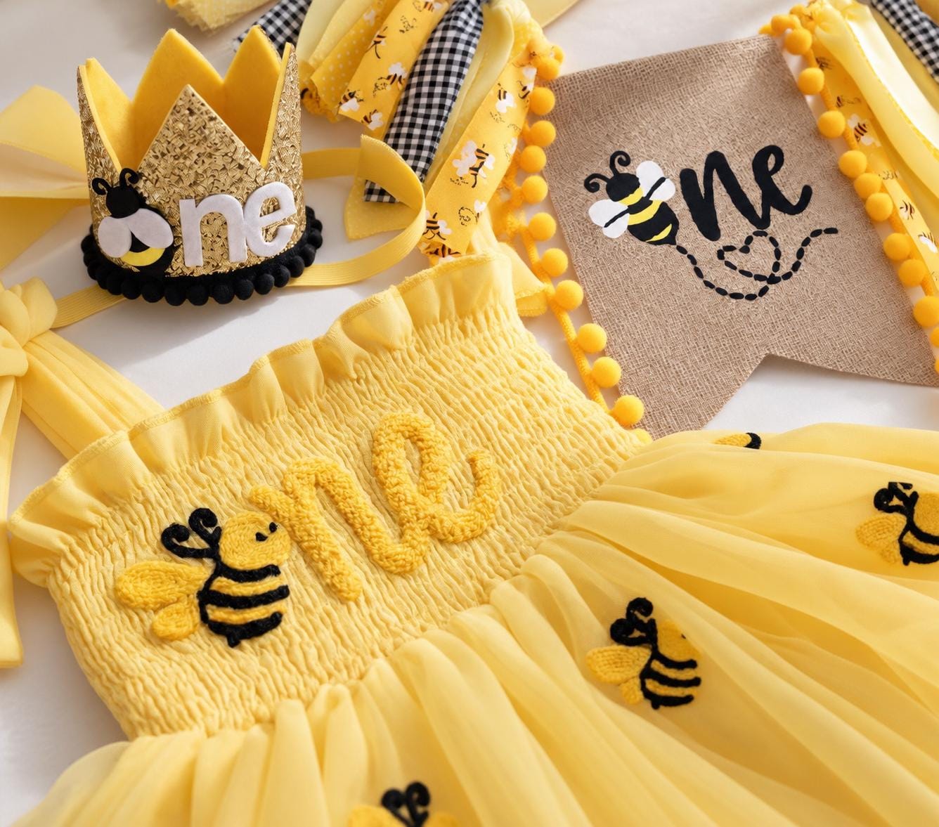 Bumble Bee 1st Birthday Dress | Sweet One First Birthday Outfit