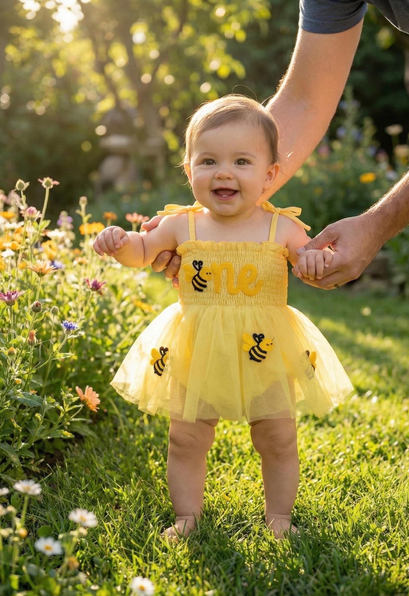 bee dress Smocked Bumble honey bee dress Pure Cotton Long Kurti daniel tiger tutu set THE MOST IMPORTANT CRITTER Color:Carribean T5683