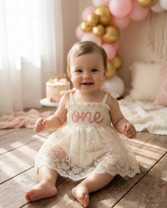 infant cream dress Olive Baby Dress, Cream Windowpane