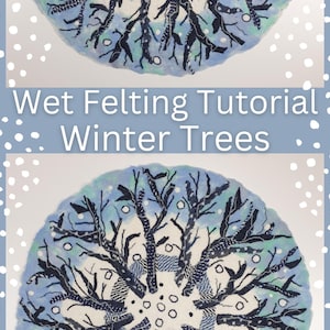 Nat viltenpatroon. Hoe maak je een Winter Trees-tafel in het midden of aan de muur? Pdf-download