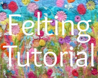 Erstellen von Filzbildern Nassfilzen & Freihand-Stitching Schritt-für-Schritt-Anleitung 81-seitiges PDF-Sofortdownload