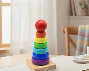 Montessori Wooden Rainbow Tower