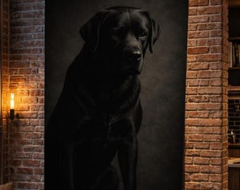 Estudio de retrato de perro de trabajo negro