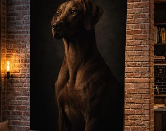 Estudio de retrato de perro de trabajo castaño