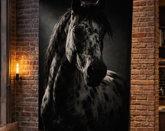 Appaloosa de medianoche: estudio de retrato de caballo en sombras