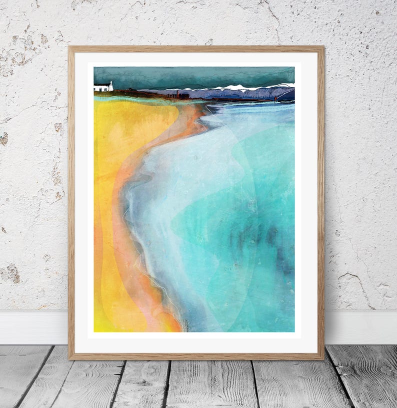 Beachcoastal Printwall Artmodern Print Wall Art Sea Bluebeach Space