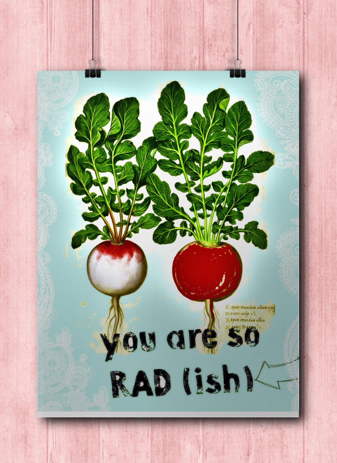 You Are so Radish Quotable Art Print Message Funny Etsy
