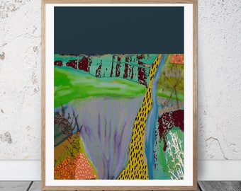 Abstract Landscape Print- colour, pattern, print, abstract, art print, gift, housewarming gift, wall art