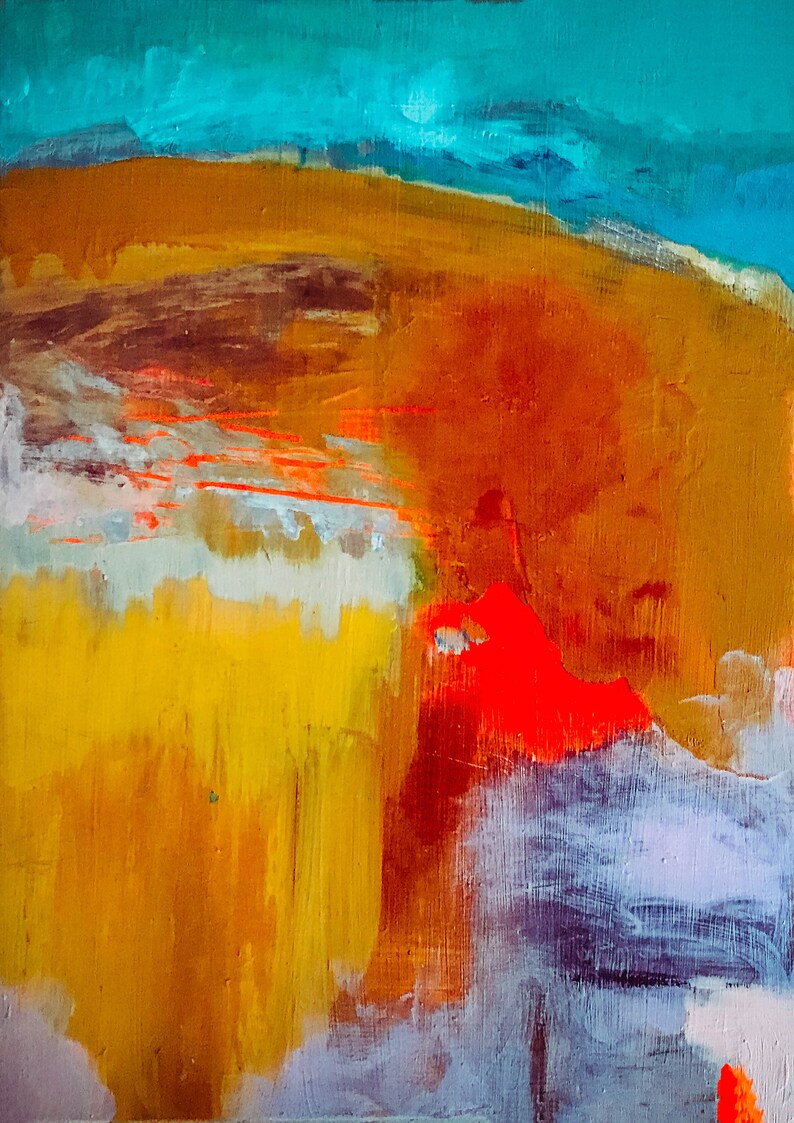 Modern, Abstract, Landscape, Original Art Print, Wall Art, Colourful