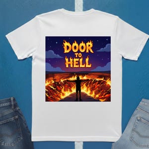 Camiseta Porta do Inferno | Camiseta com estampa de portal em chamas