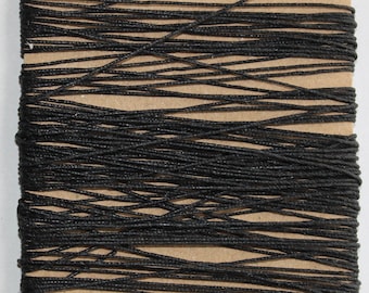 Professional 50m Black Waxed Poly-Cotton Twine for Bookbinding, Leatherwork & Crafts