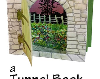 Tunnel book instruction book digital download. Miniature theatre and imaginary landscapes, paper cut art, make it yourself handmade picture