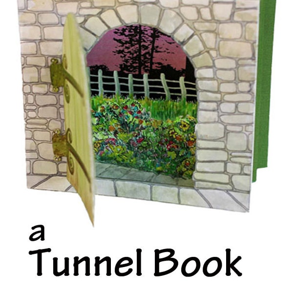 Tunnel book instruction book digital download. Miniature theatre and imaginary landscapes, paper cut art, make it yourself handmade picture