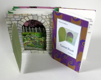 Tunnel book or peepshow. A6 handmade DIY book  with fully illustrated text. Holiday activity