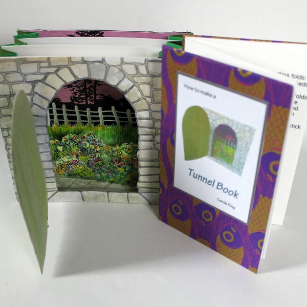 Tunnel book or peepshow. A6 handmade DIY book  with fully illustrated text. Holiday activity