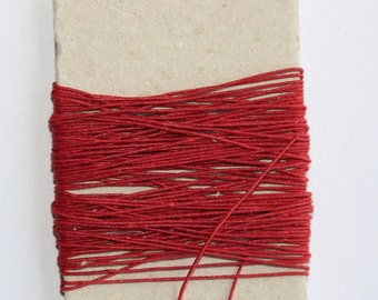 50m Burgundy Waxed Cotton Twine for Bookbinding, Leatherwork, Crafts, and Handmade Sketchbooks