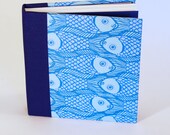 Handmade sketchbook with fish print design